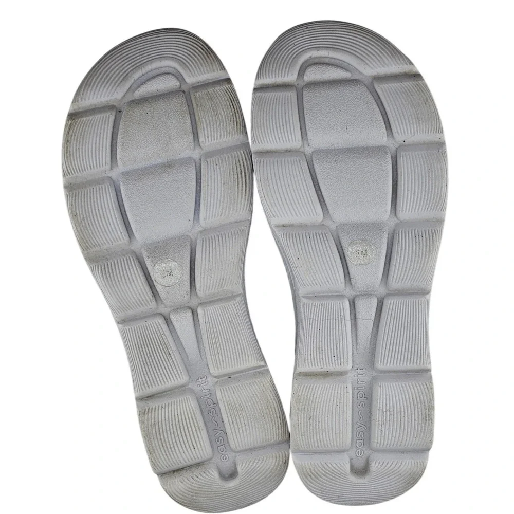 Easy Spirit Dynamic Corinee Floral Butterfly Slip On Sandals White Womens 8M EUC